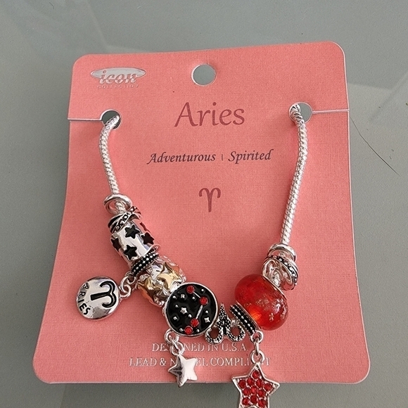 NEW Aries Zodiac Snake Chain Charm Beads Bracelet - Picture 7 of 7